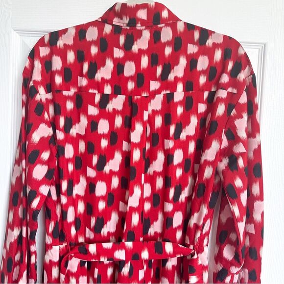 Piazza Sempione Made In Italy FR 46 (US 10) Paint Dash-Print Belted Shirt Dress - Picture 9 of 12
